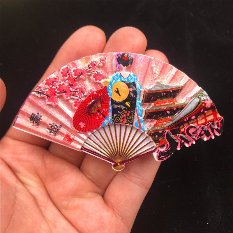 japanese tourist souvenir refrigerator magnet wholesale fan-shaped dancer 1