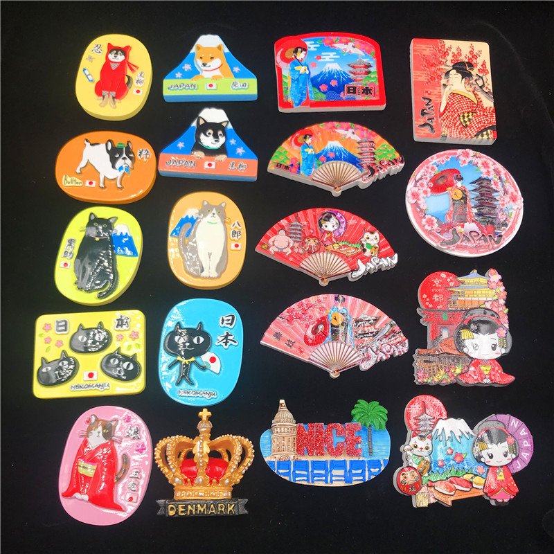 japanese tourist souvenir refrigerator magnet wholesale fan-shaped dancer 1