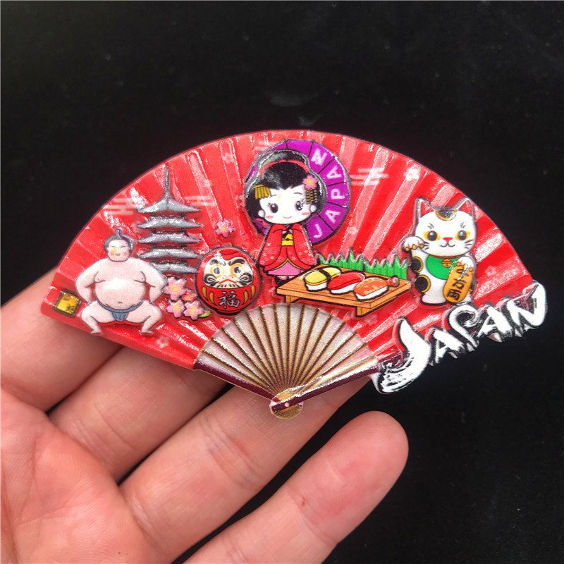 japanese tourist souvenir refrigerator magnet wholesale fan-shaped dancer 1
