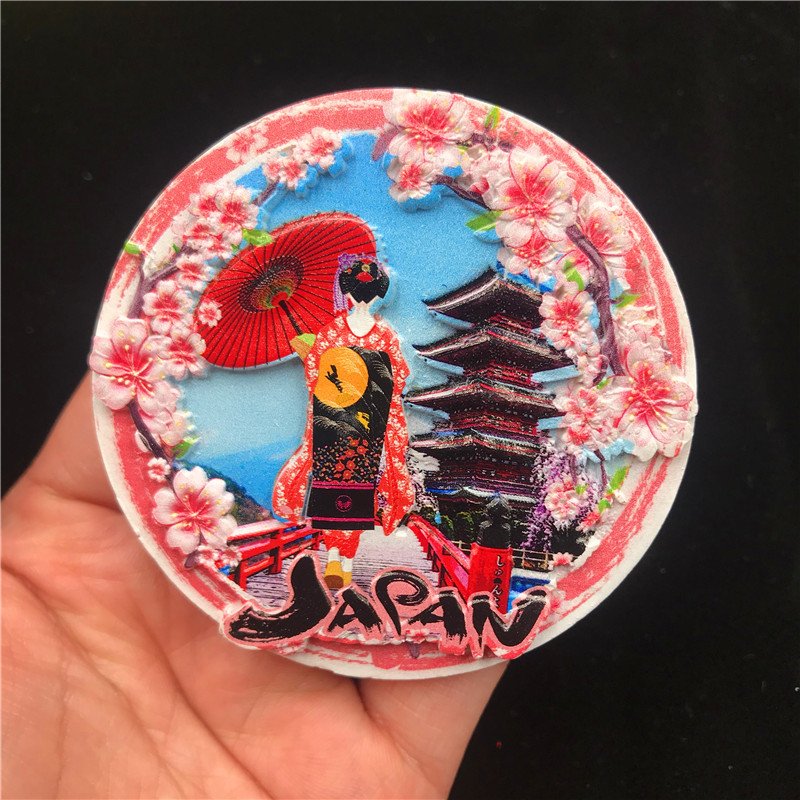 japanese tourist souvenir refrigerator magnet wholesale fan-shaped dancer 1