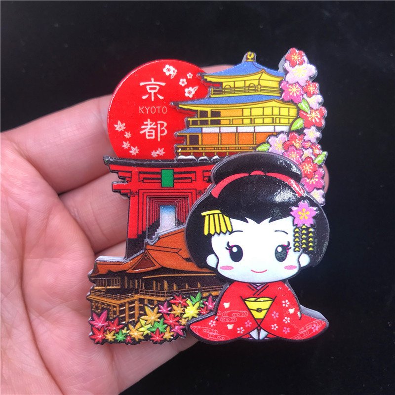 japanese tourist souvenir refrigerator magnet wholesale fan-shaped dancer 1