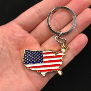 metal keychain tourist souvenir american map