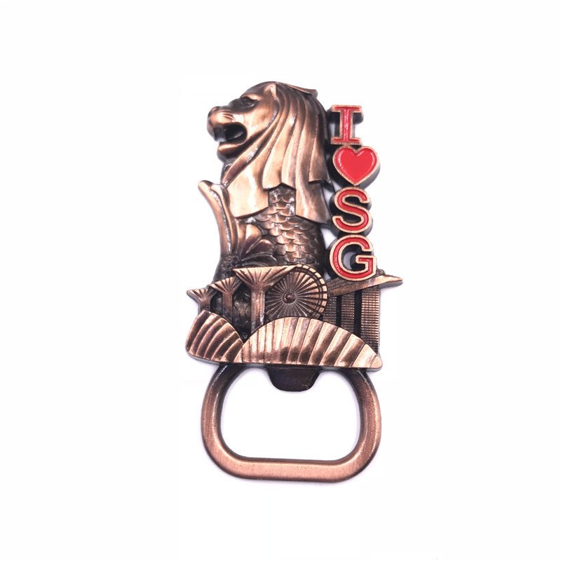 22 styles: metal singapore fridge magnet magnetic factory wholesale three-dimensional thickened tourist souvenir gift