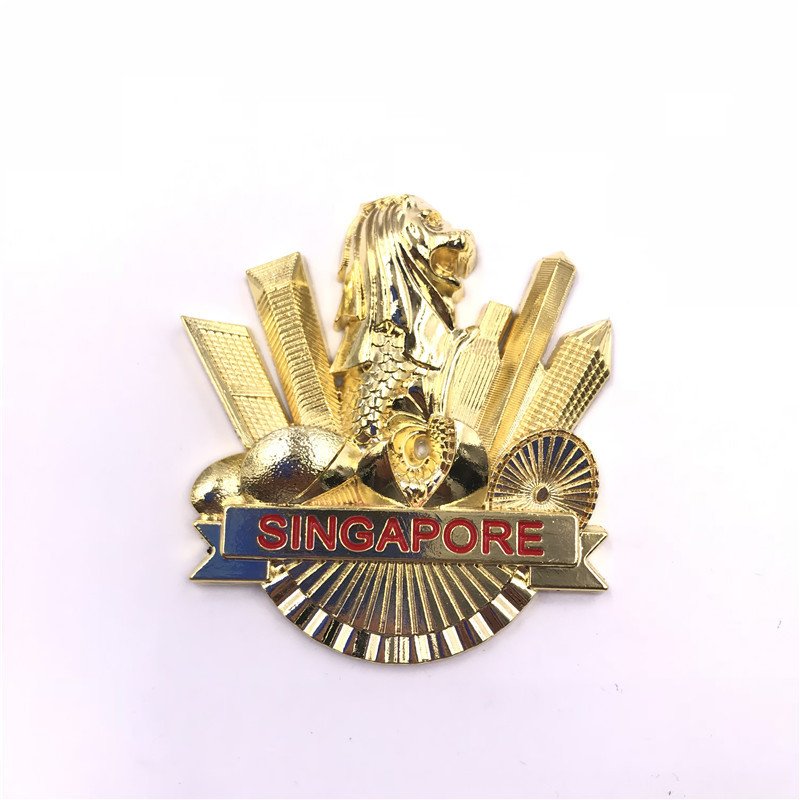 22 styles: metal singapore fridge magnet magnetic factory wholesale three-dimensional thickened tourist souvenir gift