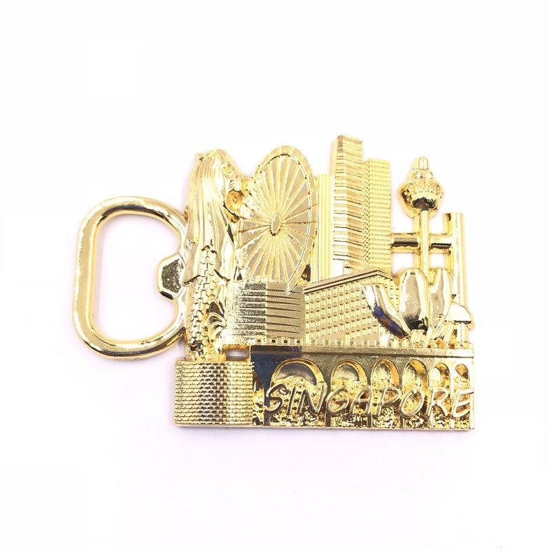22 styles: metal singapore fridge magnet magnetic factory wholesale three-dimensional thickened tourist souvenir gift