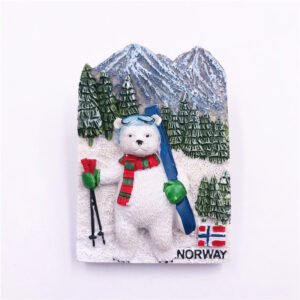 resin magnetic refrigerator magnet wholesale norwegian polar bear