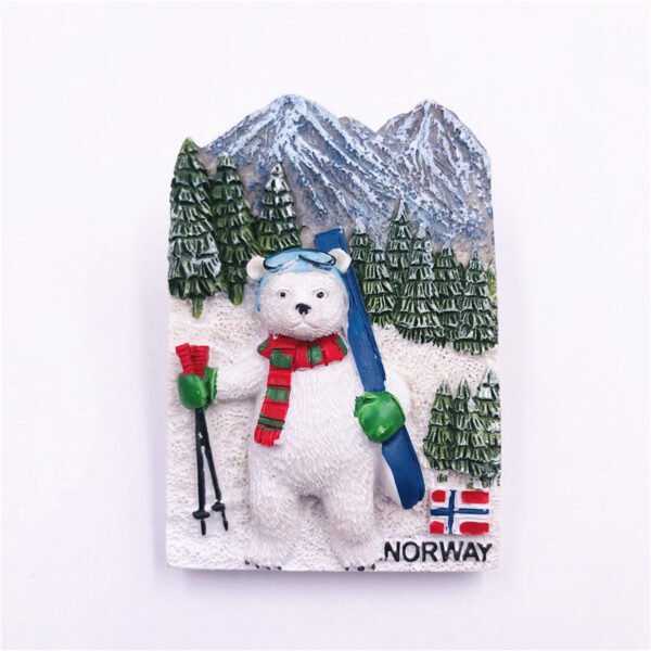 resin magnetic refrigerator magnet wholesale norwegian polar bear