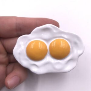 simulation european style high-end food resin refrigerator double yolk egg
