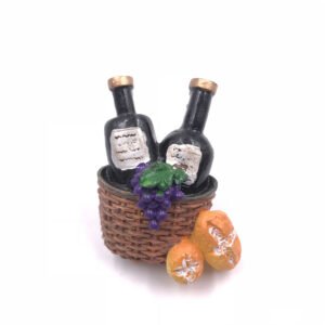 simulation of european high-end food resin refrigerator red wine grape bread