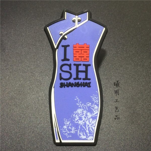 shanghai city fridge magnets tourist souvenirs wholesale purple cheongsam