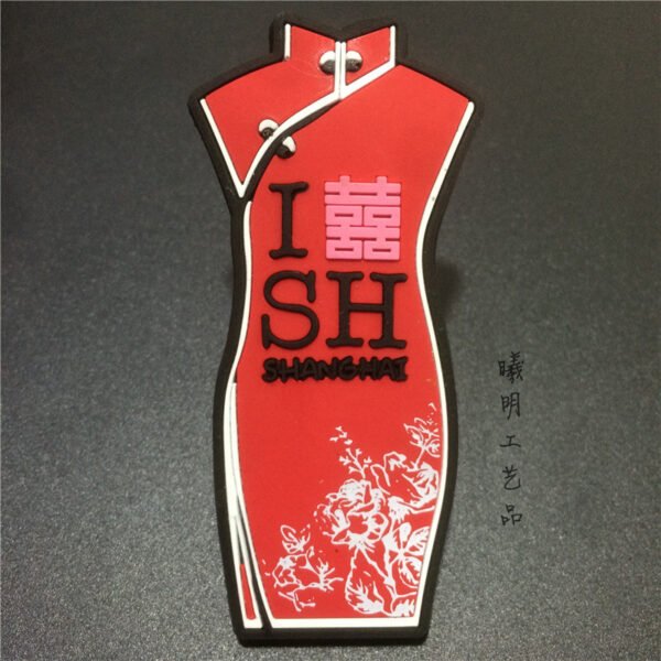 shanghai city fridge magnets tourist souvenirs wholesale red cheongsam