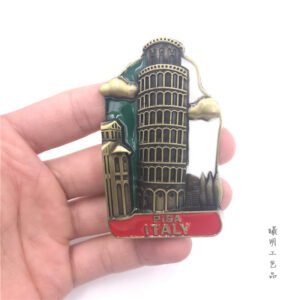 metal fridge magnets wholesale tourist souvenirs leaning tower of pisa, italy