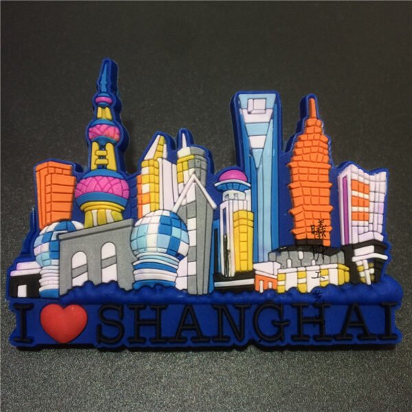 shanghai city fridge magnets tourist souvenirs wholesale deep blue lujiazui