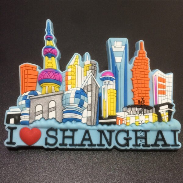 shanghai city fridge magnets tourist souvenirs wholesale sky blue shanghai