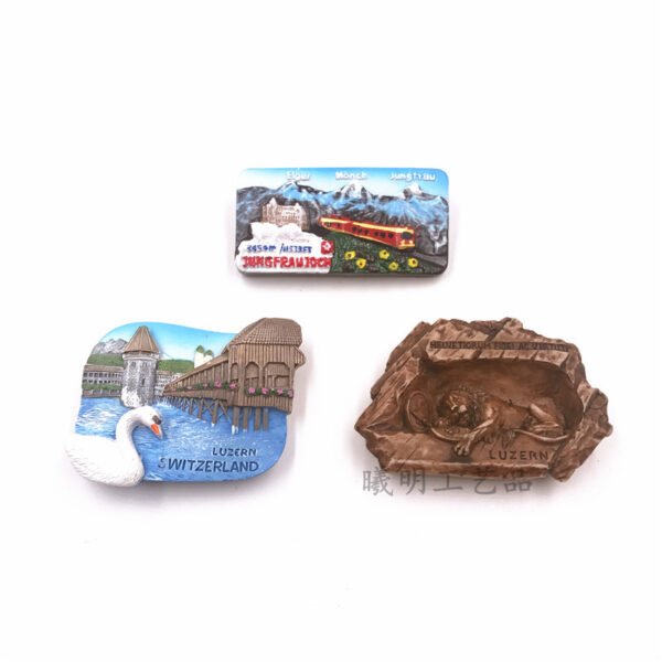 switzerland lucerne swan lake souvenir refrigerator magnet high-end gift resin magnetic stickers boutique manufacturers supply