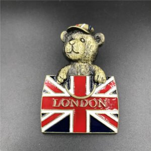 metal fridge magnets travel souvenirs wholesale british flag bear