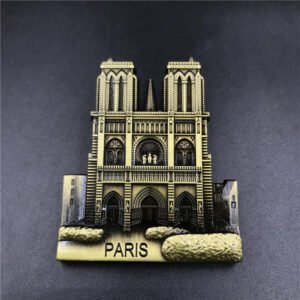 metal fridge magnets tourist souvenirs dealer notre dame de paris, france