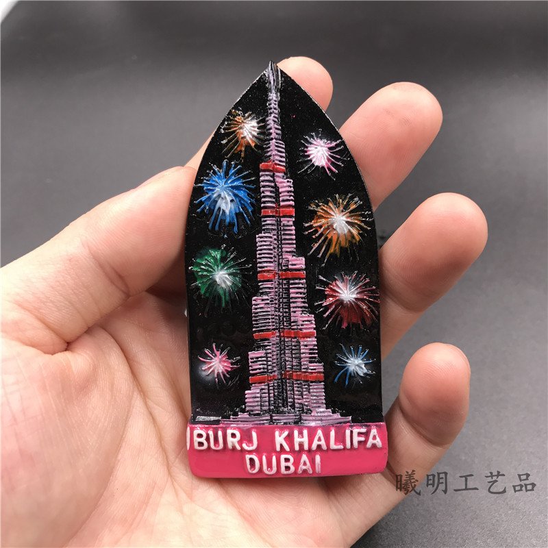 resin 3d magnetic refrigerator sticks canadian vancouver thai flag 3d dubai fireworks burj khalifa