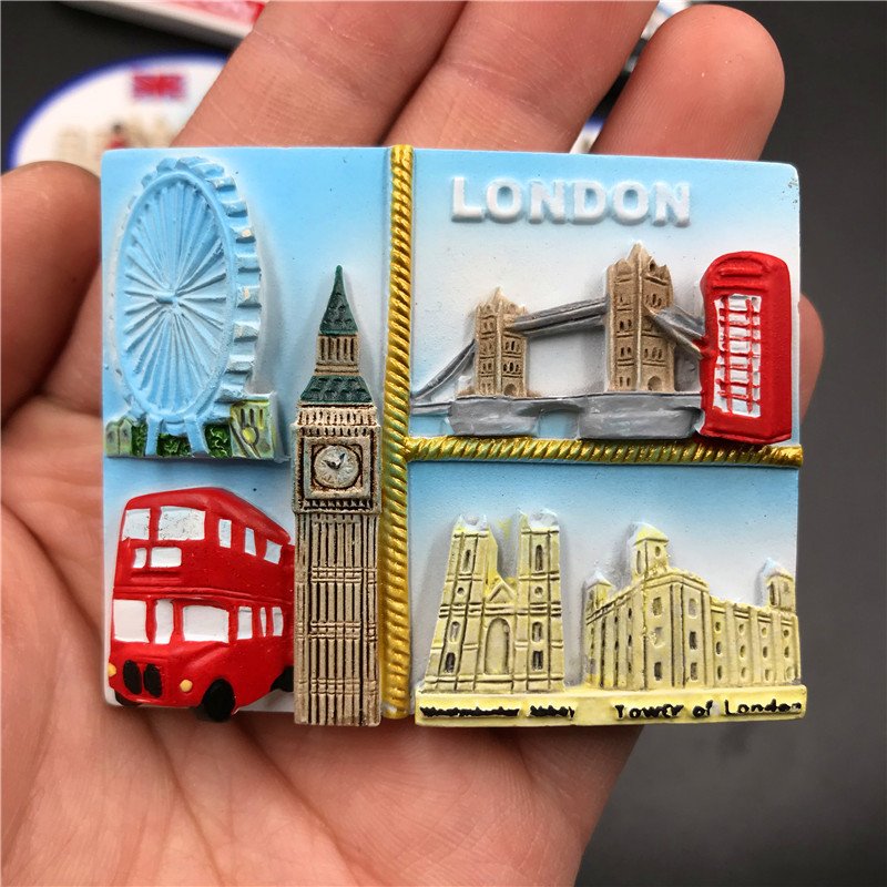 resin magnetic creative 3d refrigerator sticks london souvenir handletter iconic architecture