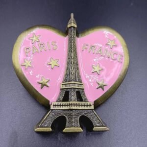 metal fridge magnets wholesale tourist souvenirs pink heart eiffel tower