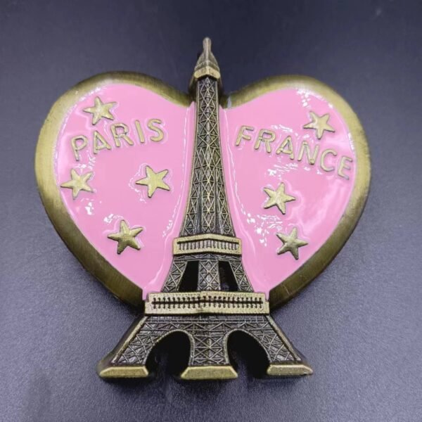 metal fridge magnets wholesale tourist souvenirs pink heart eiffel tower
