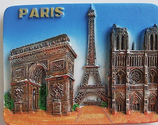 france eiffel tower arc de triomphe notre dame resin magnetic stereo fridge magnet creative european gift