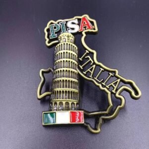 metal fridge magnets wholesale tourist souvenirs leaning tower of pisa, italy