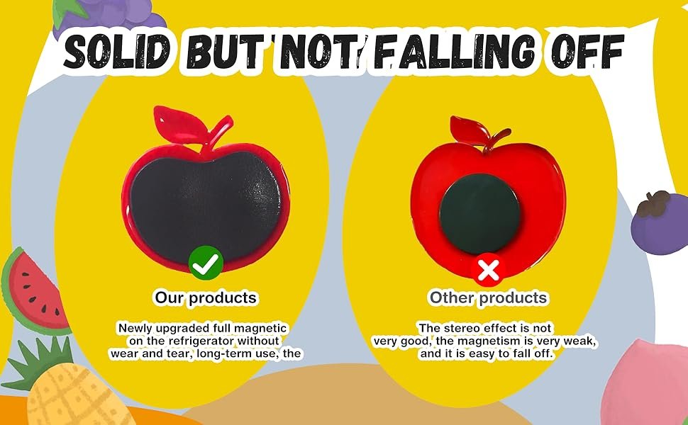 wholesale waterproof pvc refrigerator magnet stickers - cut fruit design strong hold for photos notes & decorations factory & supplier oem