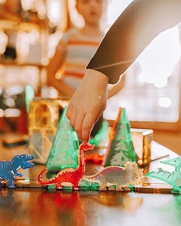 wholesale dinosaur toys magnetic tiles building blocks kids - dinosaur world stem magnet for toddlers creative construction play for 3+ year old boys girls ideal preschool learning sensory toys factory & supplier oem
