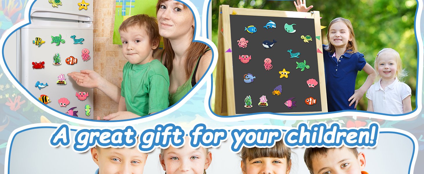 wholesale 24pcs ocean animals refrigerator magnets for toddlers 1-3 kids cute rubber sea animals educational toy sea life magnets for fridge full back magnetic toys for fridge whiteboard under the sea baby gift factory & supplier oem