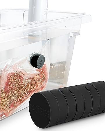 wholesale sous vide weighted magnets | powerful food safe magnets | keep sous vide bags fully submerged in a sous vide container | better than other sous vide accessories (matte black - 4 pack) factory & supplier oem