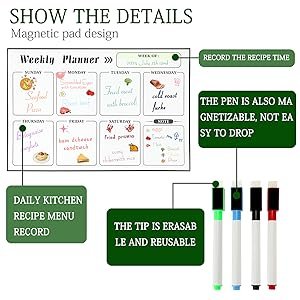 wholesale meal planner magnetic menu board for kitchen fridge planning board meal planner for fridge weekly meal planner dry erase calendar for fridge magnetic calendar fridge calendar magnet factory & supplier oem