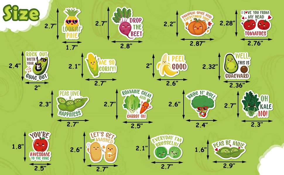 wholesale 16pcs funny fridge magnets - veggie and fruit puns cute vegetables refrigerator magnet - vegan decorative fun stickers for fridge, office, school, whiteboard - adult factory & supplier oem