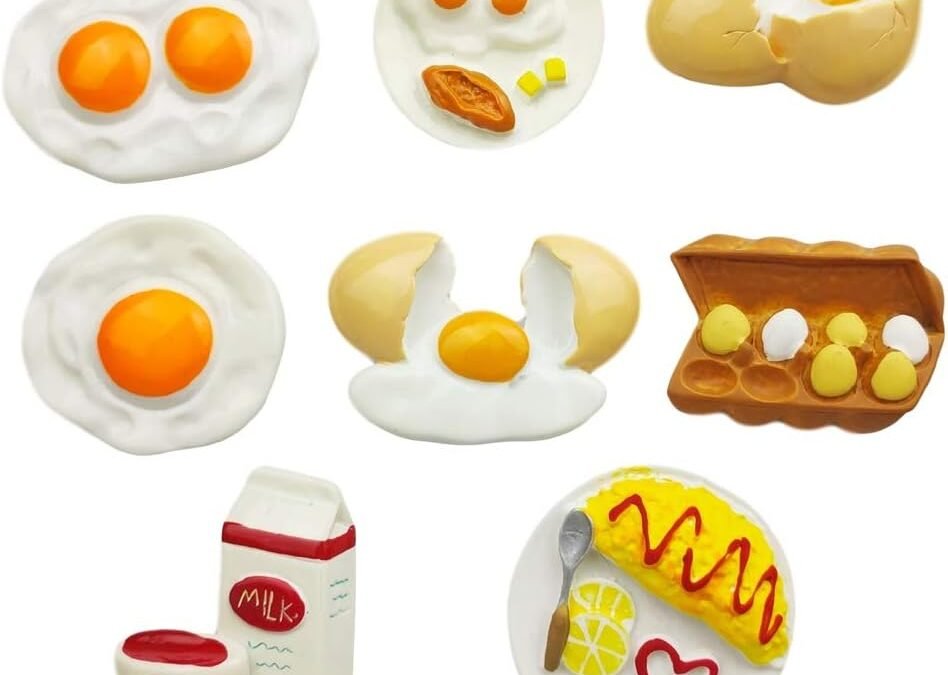 Wholesale 8 pcs/Set 3D Resin Refrigerator Magnets Series Home Decor Fridge Magnetic Stickers Photo Office Message Kitchen Accessories (Breakfast Egg Series) Factory & Supplier OEM