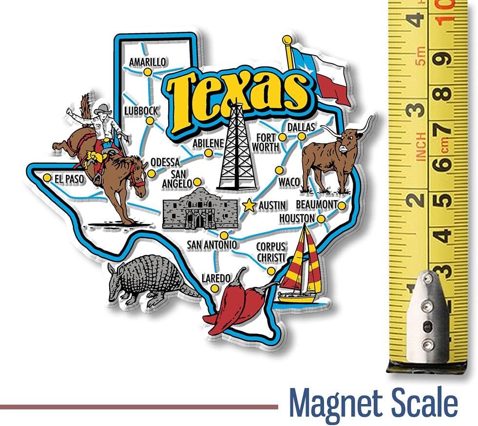 wholesale texas six-piece state magnet set by classic magnets, includes 6 unique designs, collectible souvenirs made in the usa factory & supplier oem