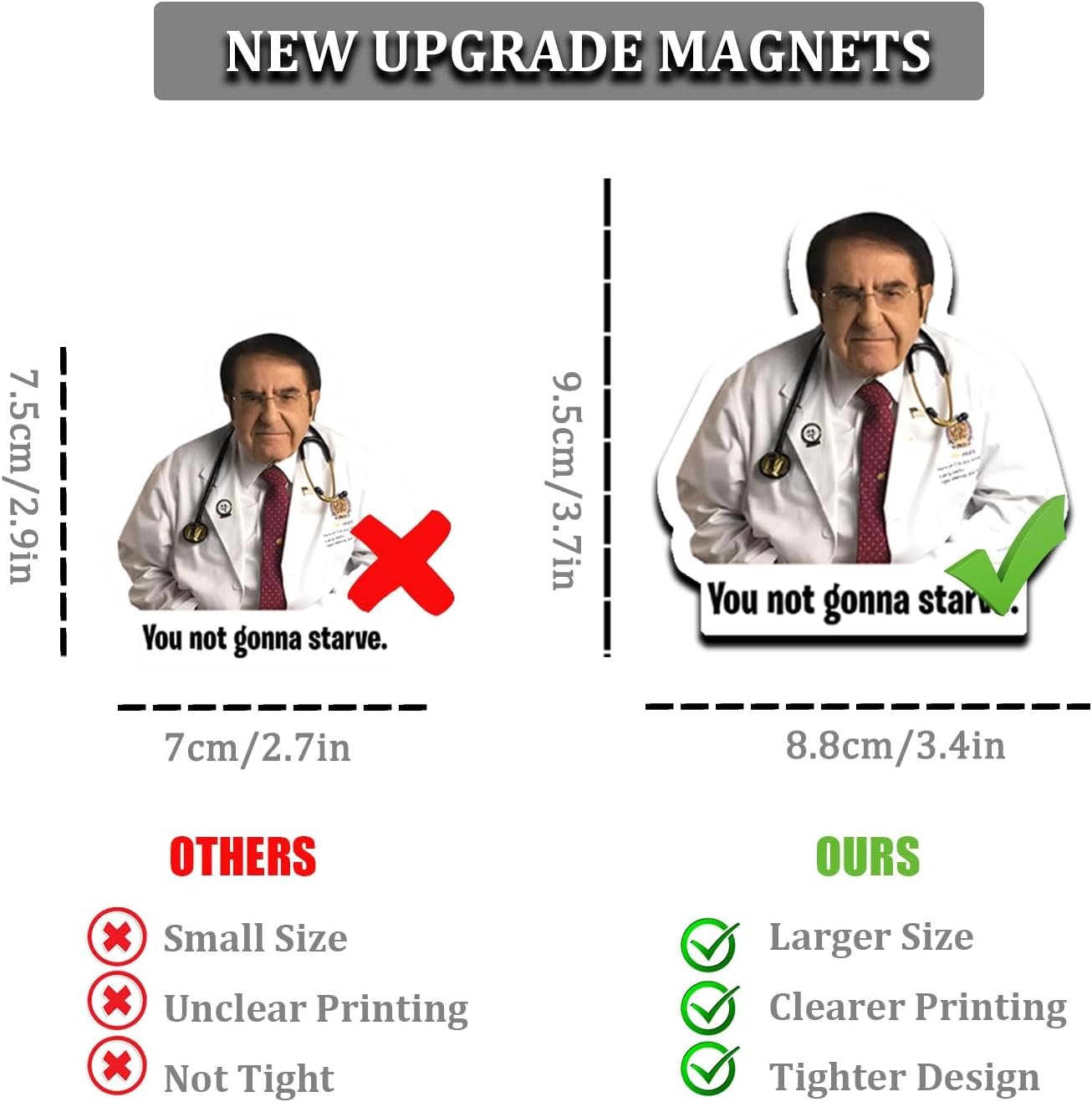 wholesale 5pcs large dr now magnets 3.7''× 3.7