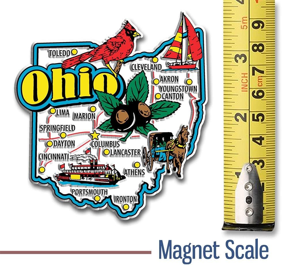 wholesale ohio six-piece state magnet set by classic magnets, includes 6 unique designs, collectible souvenirs made in the usa factory & supplier oem