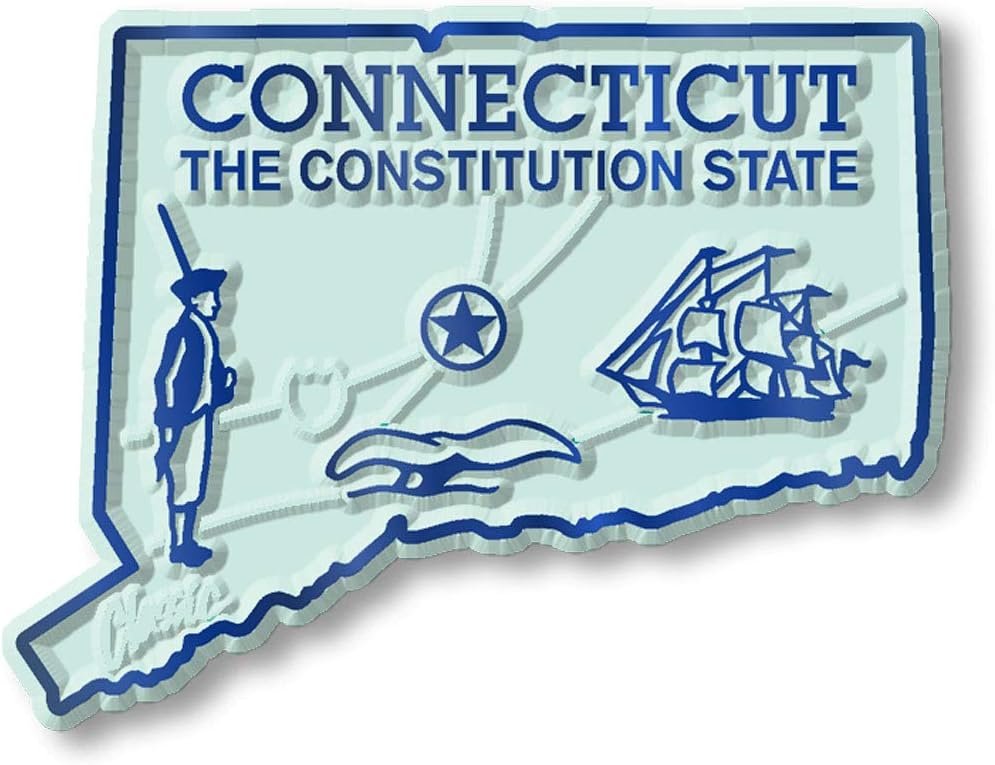 wholesale connecticut six-piece state magnet set by classic magnets, includes 6 unique designs, collectible souvenirs made in the usa factory & supplier oem