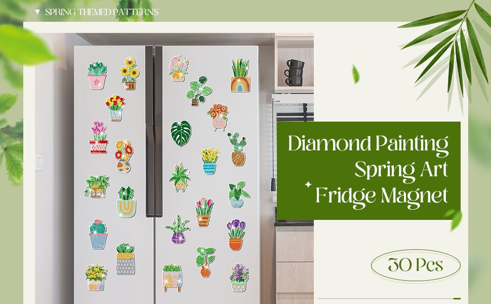 wholesale remuuly 30 pcs diamond painting magnets spring diamond art magnet kits for adults summer animal flower cupcake cow rhinestones refrigerator stickers for fridge diy crafts toy gifts(cupcake) factory & supplier oem