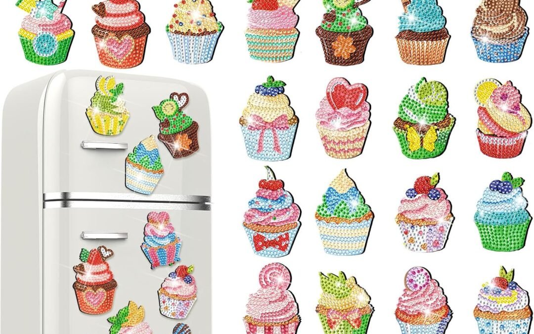 Wholesale Remuuly 30 Pcs Diamond Painting Magnets Spring Diamond Art Magnet Kits for Adults Summer Animal Flower Cupcake Cow Rhinestones Refrigerator Stickers for Fridge DIY Crafts Toy Gifts(Cupcake) Factory & Supplier OEM