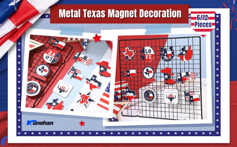 wholesale konohan texas magnet for refrigerator bulk metal magnet souvenirs gifts magnetic travel collectible decorative souvenirs for adults craft(texas 1,6 pcs) factory & supplier oem