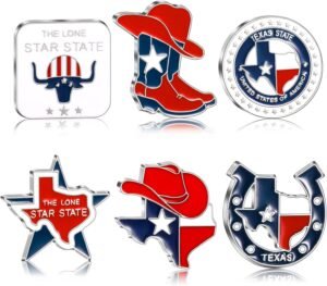 Konohan Texas Magnet for Refrigerator Bulk Metal Magnet Souvenirs Gifts Magnetic Travel Collectible Decorative Souvenirs for Adults Craft(Texas 1,6 Pcs)
