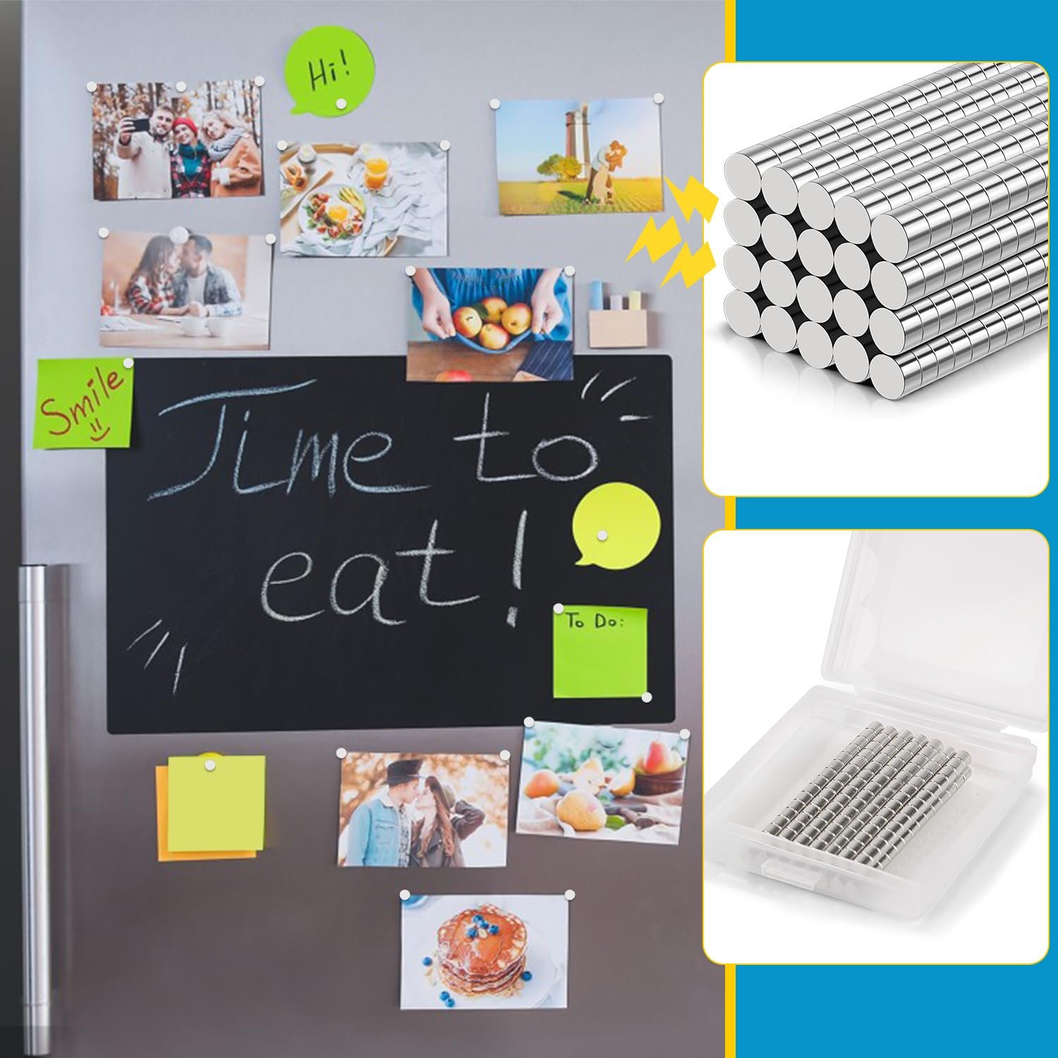 wholesale small magnets, 800 pack refrigerator magnets 3x3mm rare earth magnet neodymium magnet for crafts, whiteboard, kitchen cabinet factory & supplier oem