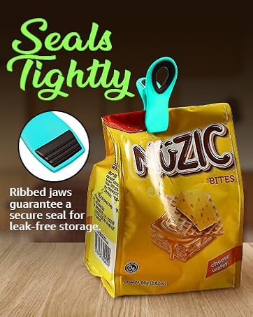 wholesale magnus 10 pack chip clips magnetic - tight sealing bag clips for food packages with super strong magnet clips for fridge - refrigerator food clips for bags, chip bag clip and kitchen storage assorted factory & supplier oem