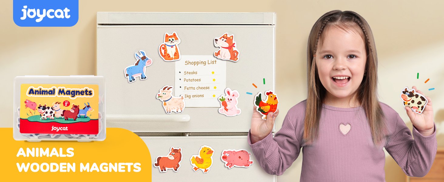 wholesale joycat wooden fridge magnets for kids – 10 cute farm animals refrigerator magnets for toddlers, large kids magnetic toys, fun educational learning gifts for toddlers 2 3 4 5 years old factory & supplier oem