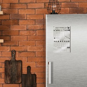 wholesale kitchen conversion chart magnet for refrigerator, stainless steel baking ingredients measurements for baker, vintage kitchen accessories gadgets factory & supplier oem