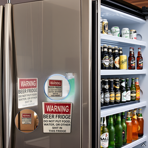 wholesale white warning beer fridge magnet, funny beer fridge magnet, refrigerator magnets stickers do not put food, water, or other shit in this fridge,kitchen accessories factory & supplier oem