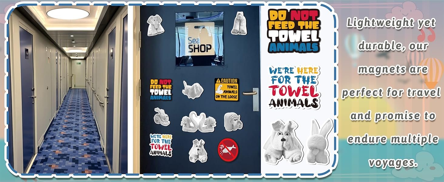 wholesale 90shine 18pcs cruise door magnets decorations, funny animal towel magnetic ship cabin decor factory & supplier oem