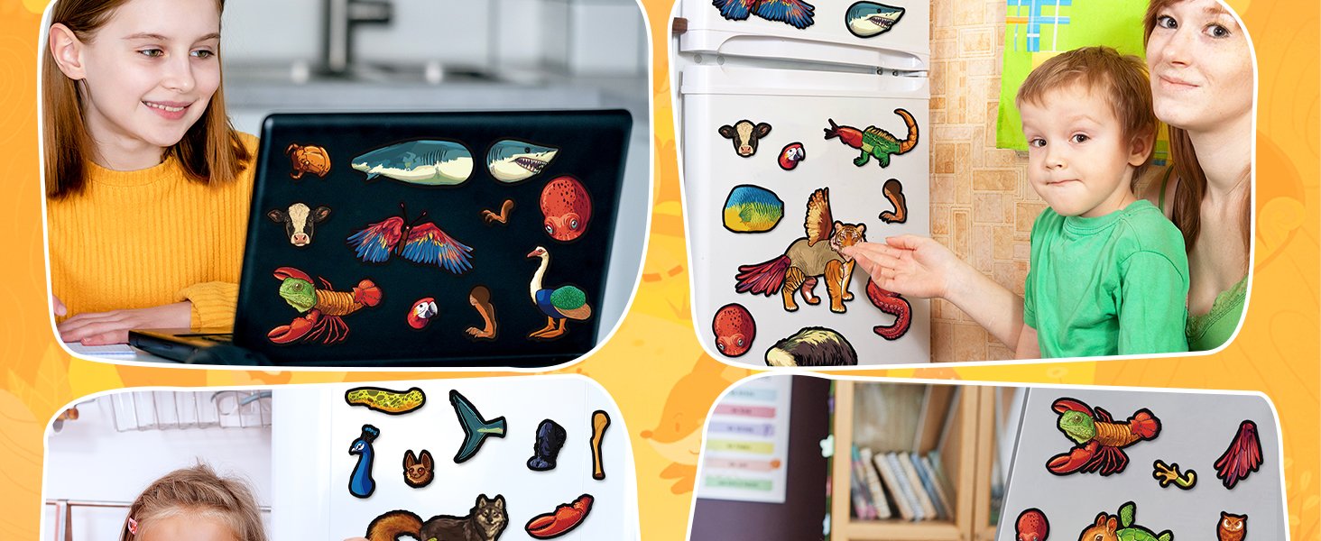 wholesale 134pcs cryptid construction kit funny animals fridge magnets for kid creature creation magnetic toys for toddlers educational monster refrigerator magnets for whiteboard baby children gift learning factory & supplier oem