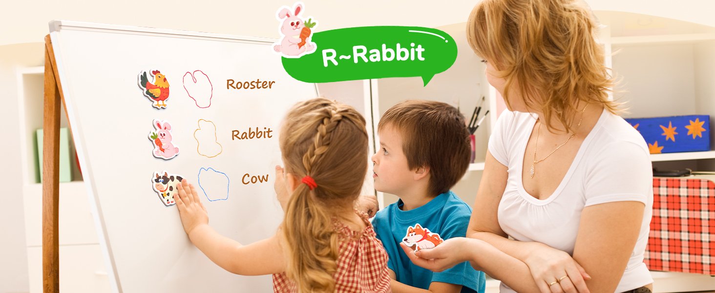 wholesale joycat wooden fridge magnets for toddlers, 20 cute animals refrigerator magnets for kids, full back magnetic toys, fun educational baby learning gifts for 2 3 4 5 years old factory & supplier oem